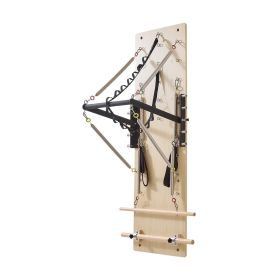 VEVOR Wall Mounted Pilates Reformer Machine, Maple Wood Pilates Springboard, Exercise Equipment with Resistance Springs, Yoga Fitness Trainer