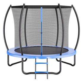 VEVOR Outdoor Trampoline, 8FT Recreational Trampoline, ASTM Approved Trampolines with Enclosure Net & Thickened Pad, Max 265 lbs Weight Capacity
