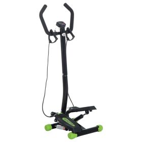 Adjustable Twist Stepper w/ LCD Monitor and Resistance Bands, Stair Stepper Aerobic Body Workout Fitness Machine for Home Gym