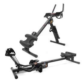 3IN1 Ab & Core Trainer Pro with Resistance Bands | Foldable Exercise Machine for Full Body Workout & Muscle Toning, Home Gym Equipment (Color: Black)